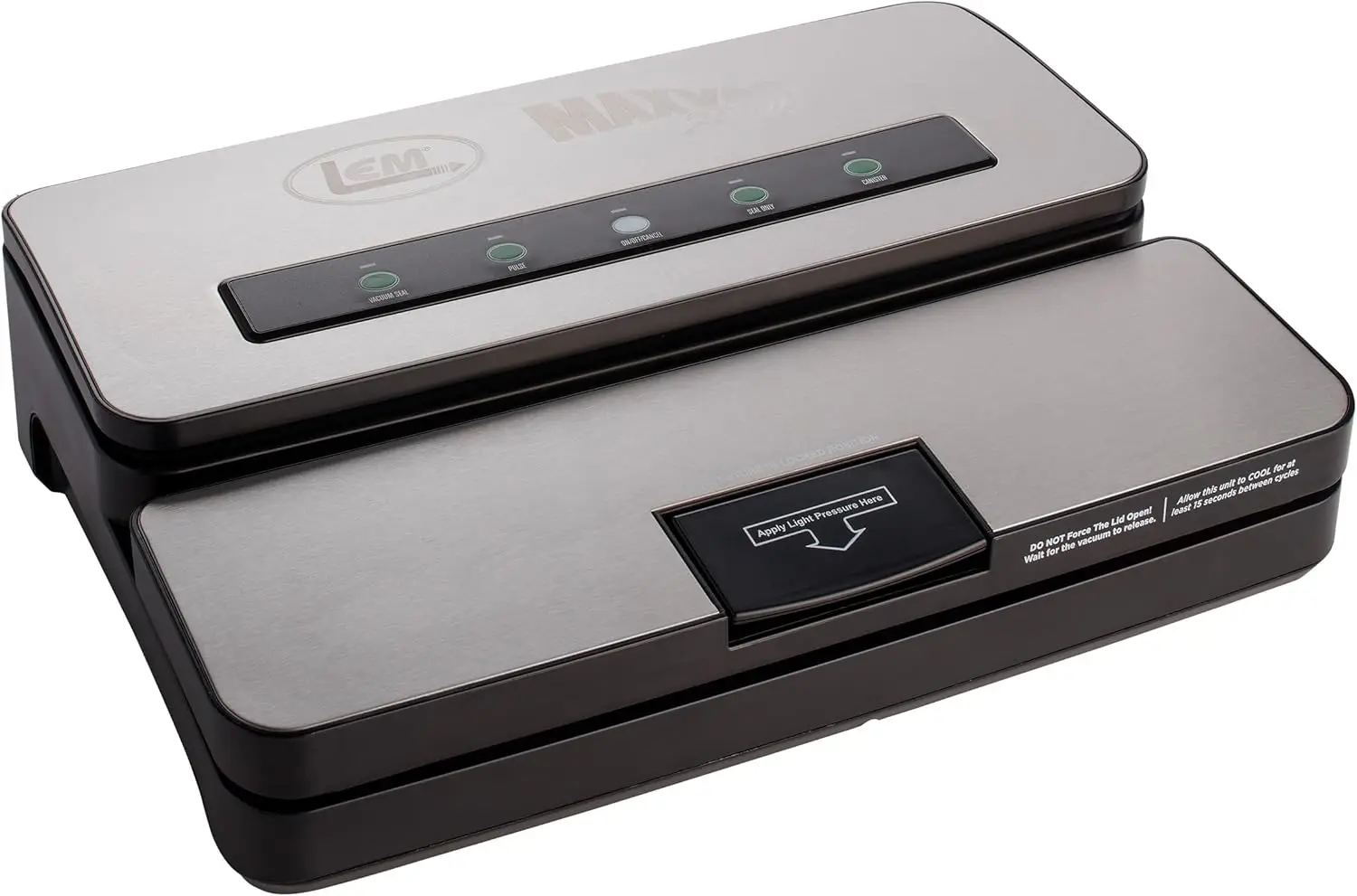 Products 250 Stainless Steel Vacuum Sealer with Built-In Bag Holder and Cutter, Silver and Black