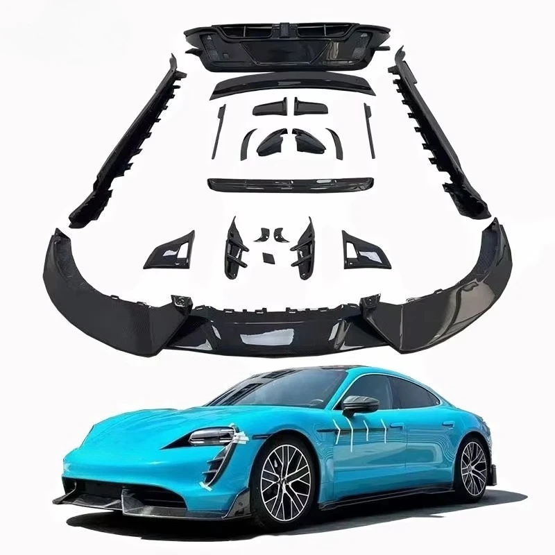 Suitable for Taycan MSY Carbon Fiber Body Kit Front Lip Side Skirts Rear Diffuser