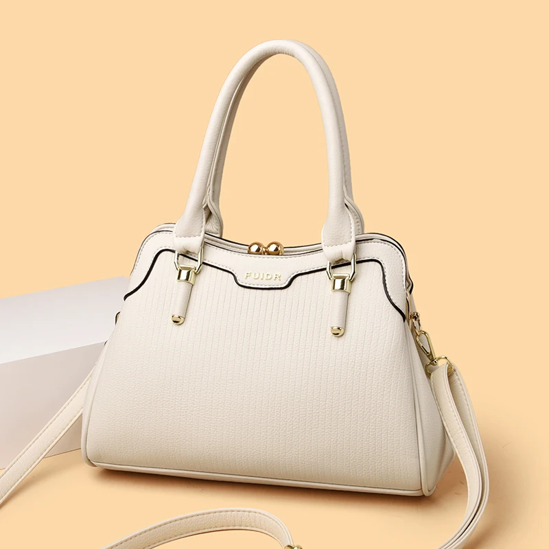 حقيبة يد مخططة أنيقة للنساء حقائب كتف أنيقة للركاب مصممة من الجلد حقيبة كروس للسيدات