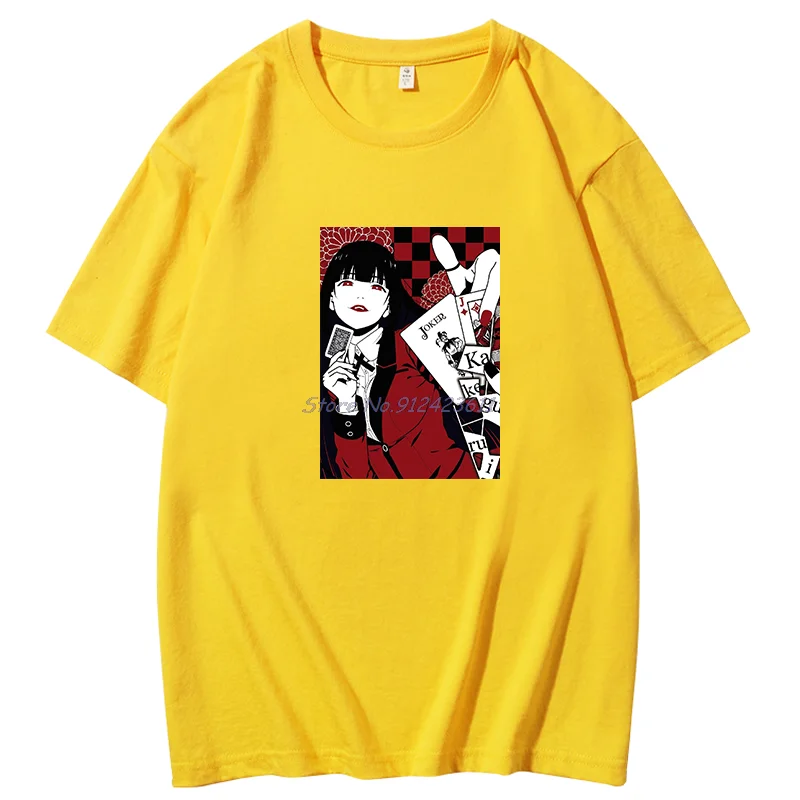 Anime Kakegurui anime Harajuku graphic t shirts Summer Cotton Casual Top Tees Oversized T Shirt Summer Men's clothing