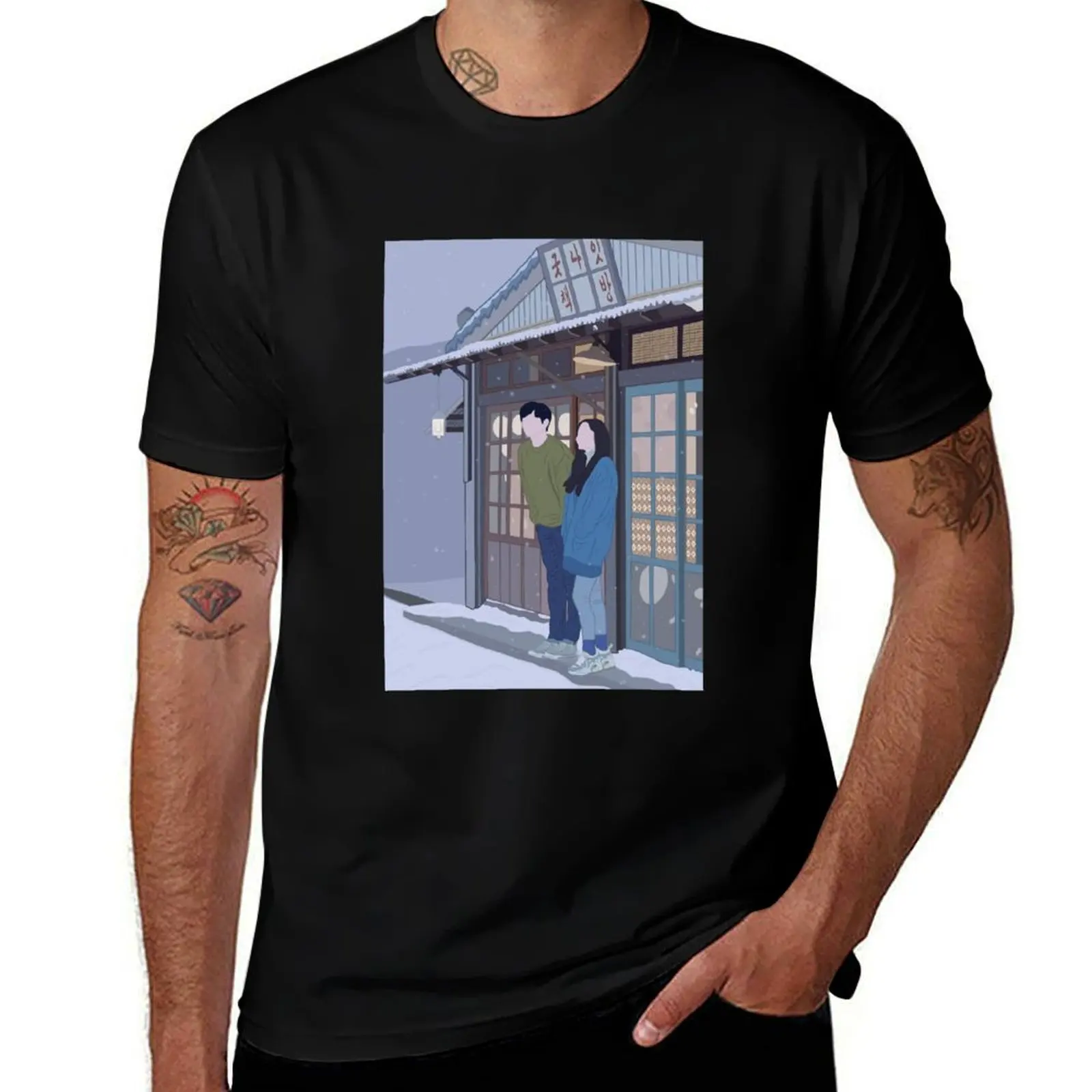 Seo Kang Joon and Park Min Young from When the weather is fine (KDRAMA) T-Shirt Relaxed Casual Short Sleeve Tee T-Shirt