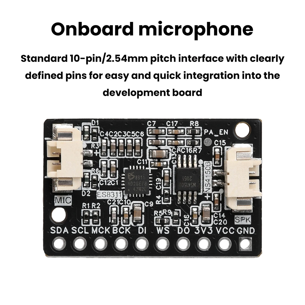 ES8311+NS4150B Audio Module Digital Amplifier with Built-in Mic Compact Design Compatible ESP32-C3/S3 Development Boards