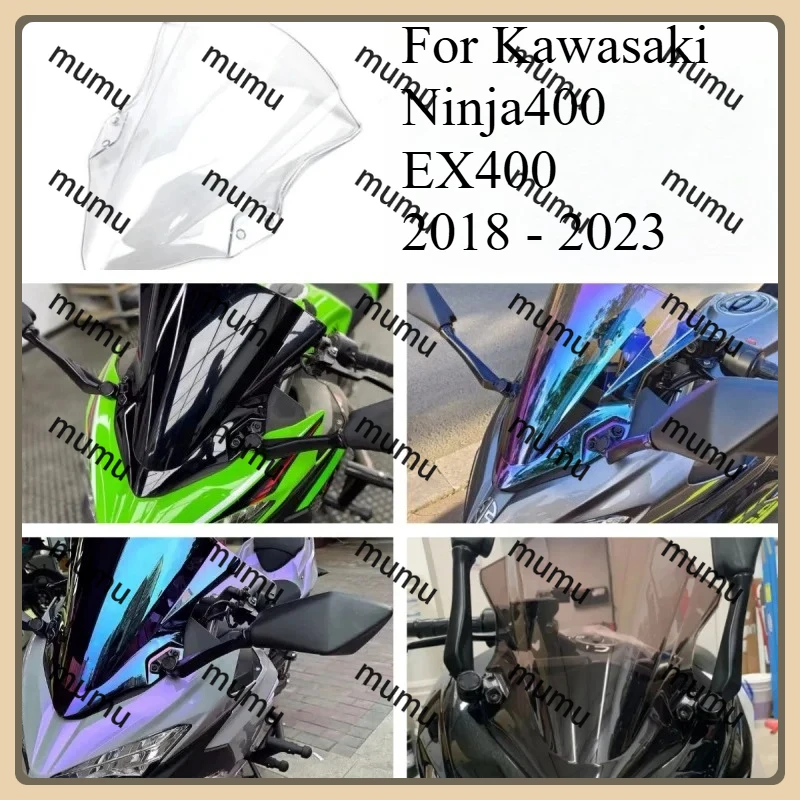 For Kawasaki Ninja400 EX400 2018 - 2023 Motorcycle Wind Deflector Windshield Wind Screen Ninja 400 2019 2020 2021 2022