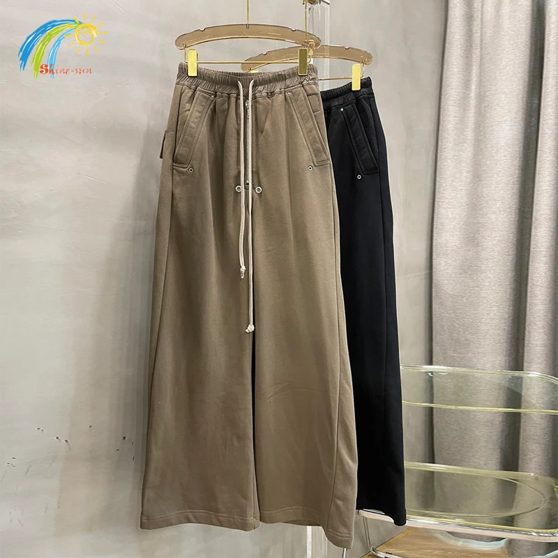 

Men Women Jogger Unisex Black Khaki Drawstring Casual Pants High Street Vintage Oversized Top Quality Cotton Wide Leg Sweatpants