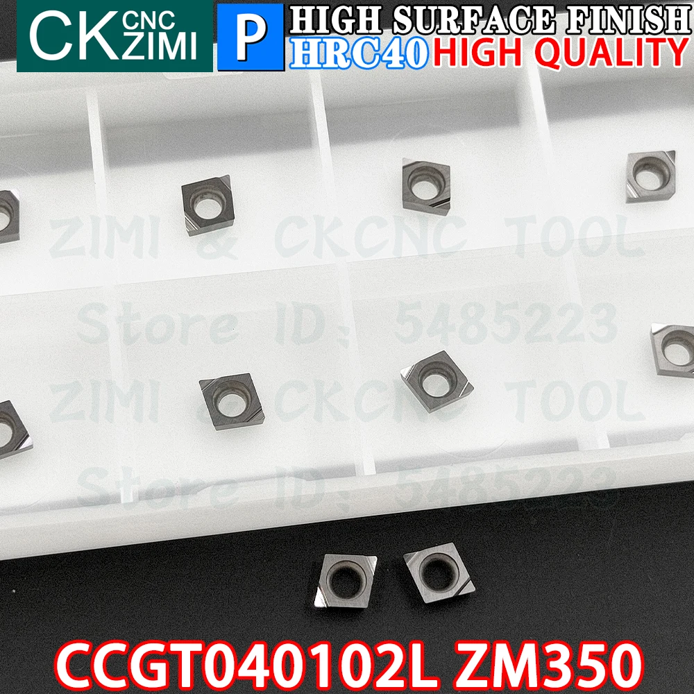 10 ชิ้น CCGT040102L ZM350 CCGT 040102L ZM350 เม็ดมีดเซอร์เม็ท เครื่องมือเม็ดมีดกลึงคว้านละเอียด เครื่องมือตัดกลึงโลหะ CCGT040102 CNC สำหรับเหล็ก