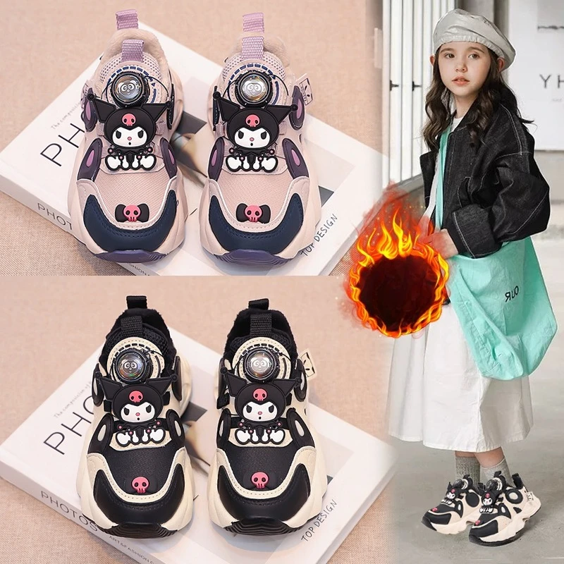 

Детские кроссовки Sanrios Kuromi, осенняя повседневная обувь, спортивные кроссовки для бега, теннисная обувь для девочек, подарок, Zapatos Minnie Mouse Niña