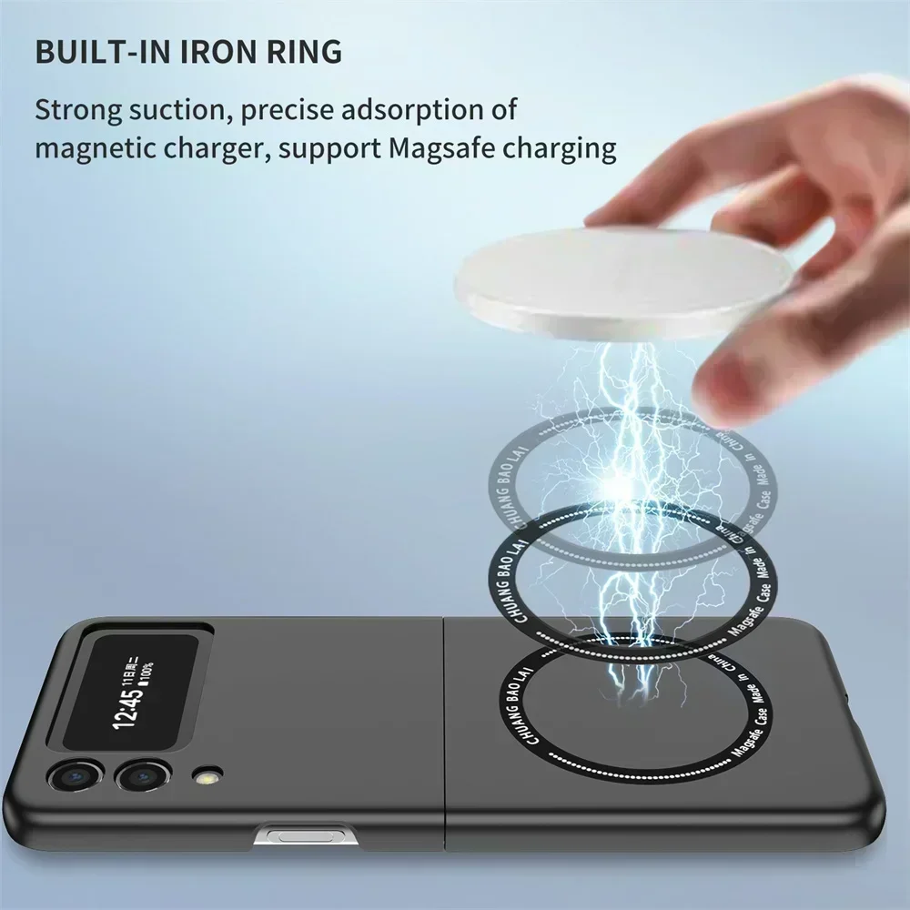 Fashion Ultra Thin Magnetic Magsafing Case for Samsung Galaxy Z Flip 4 5 Flip 3 Wireless Charging Cover for Samsung Z Fold 3 4 5