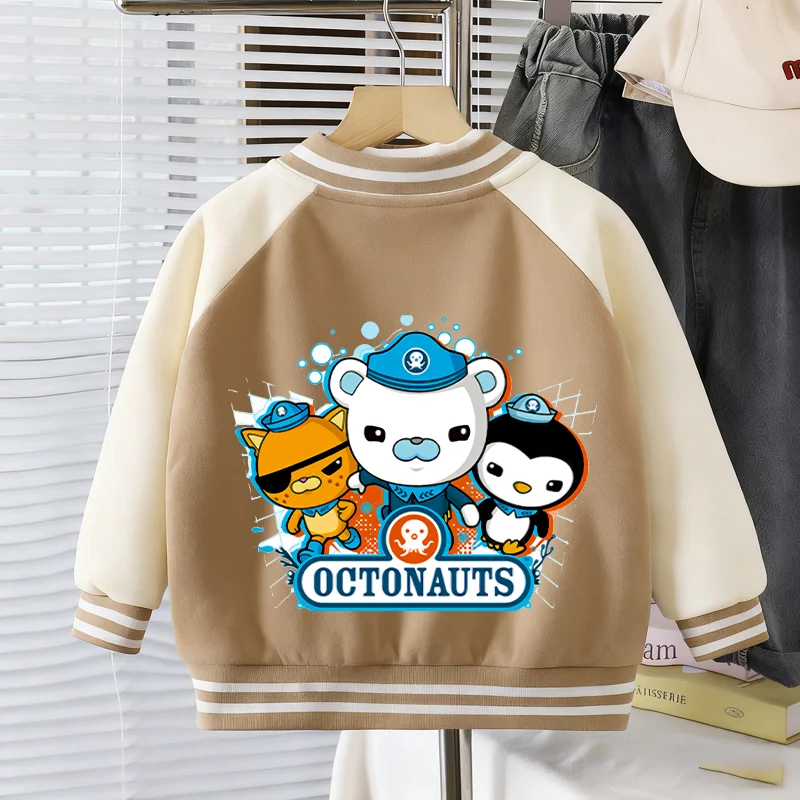 

Детские куртки Octonauts, бейсбольные пальто для мальчиков и девочек, зимний детский кардиган, осенняя модная верхняя одежда, повседневная спортивная одежда, подарок