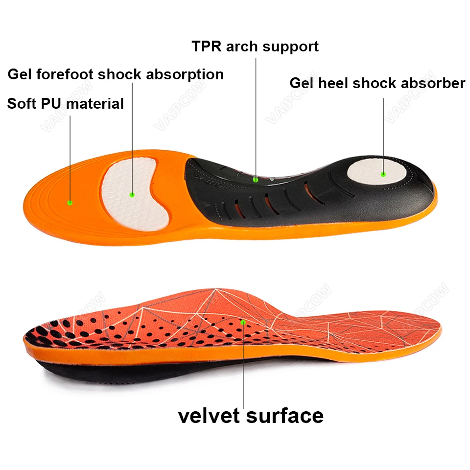 Plantar Fasciitis Orthopedic Sport Insole Men Women Sneaker Flat Feet High Arch Support Orthotic Insoles Plantillas Insert Sole