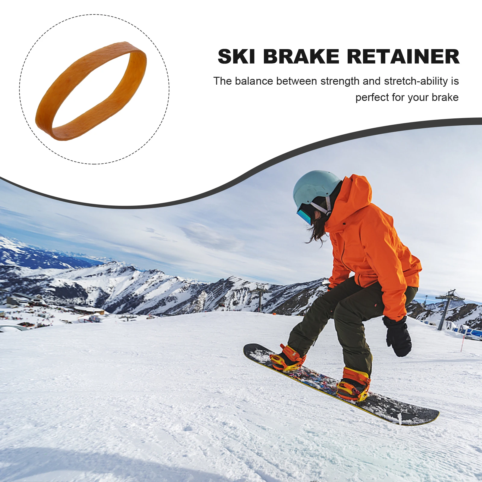 

1 set Rubber Ski Brakes 160mm circumference 10mm wide Durable Stretchy Non Deform Easy Attach Perfect Elasticity Balance