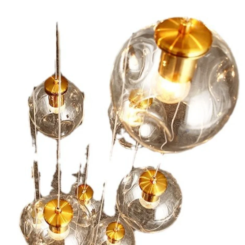 

Stair lamp long chandelier modern simple living room lamp villa duplex building