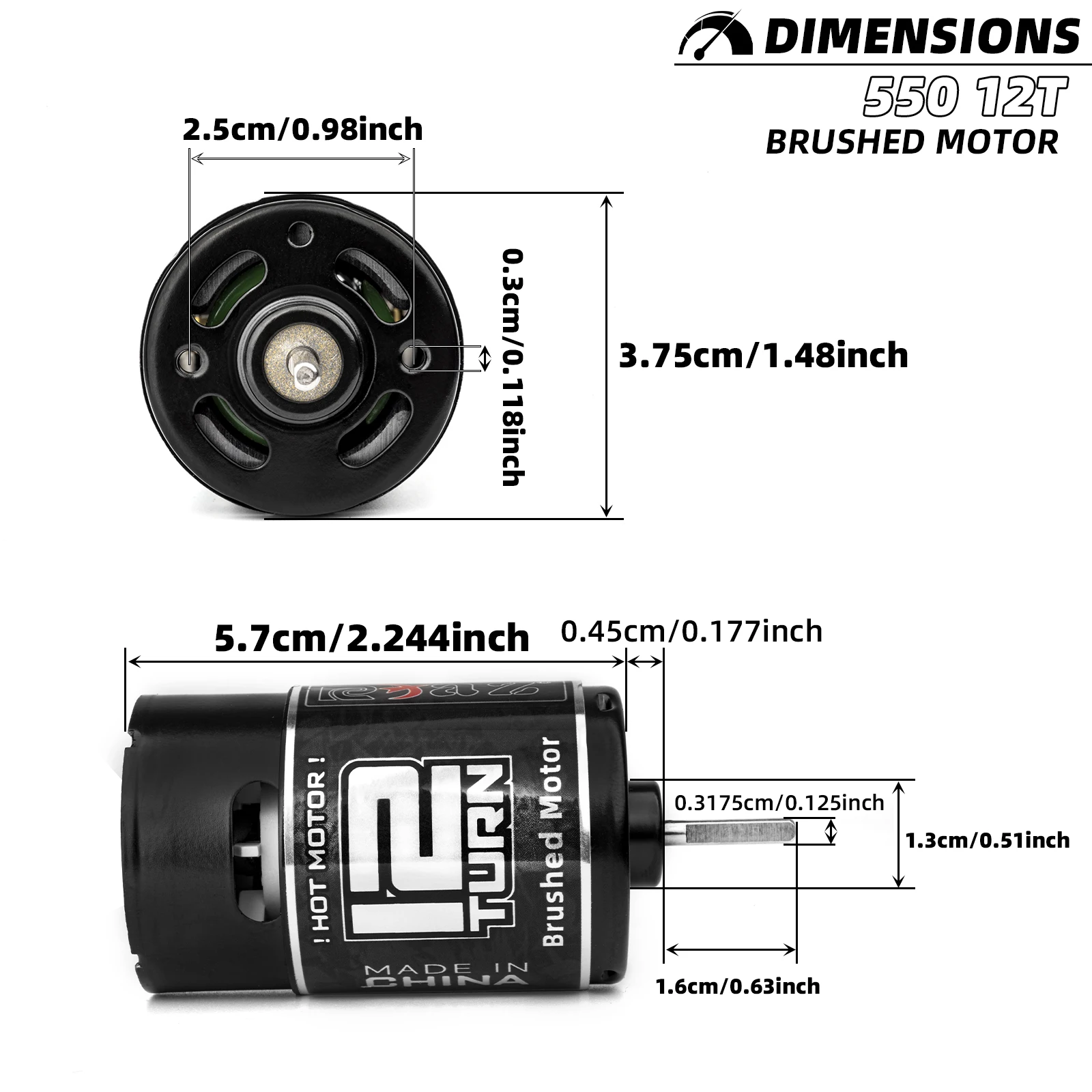 RC 550 Brushed Motor 12T with 60A Brushed ESC for 1/10 RC Crawler Axial SCX10 90046 Traxxas TRX4 D90 Hpi Tamiya arrma