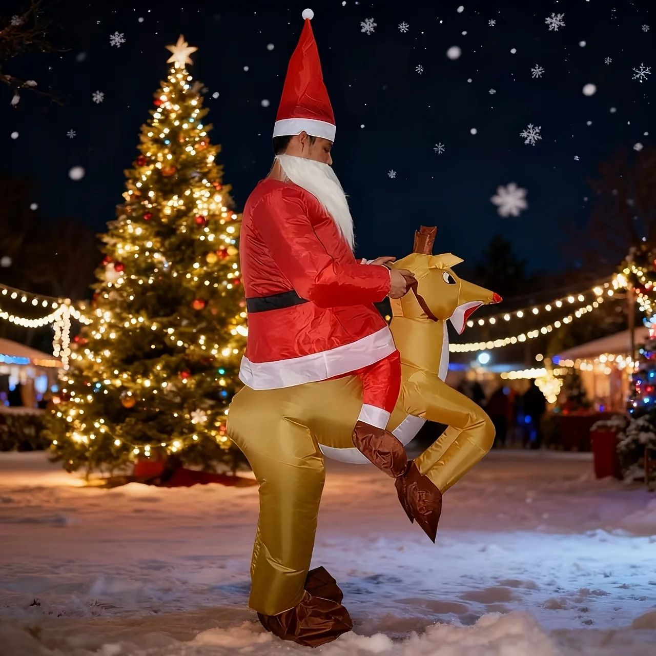 نفخ الرنة زي تفجير الأيائل الغزلان زي سانتا كلوز دعوى للحزب تأثيري هالوين عيد الميلاد موكب كرنفال عيد الميلاد #5