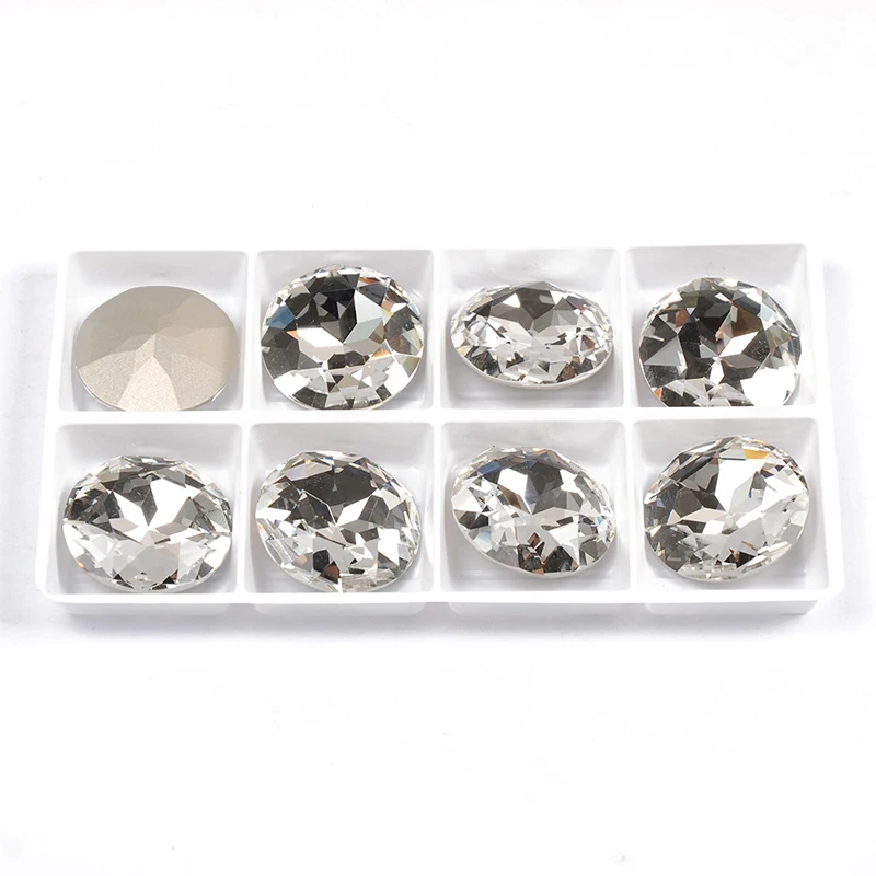 1201 Round Clear K9 Fancy Glass Crystal Different Sizes Nail Art Decoration Rhinestones for 3D Nails Accessories