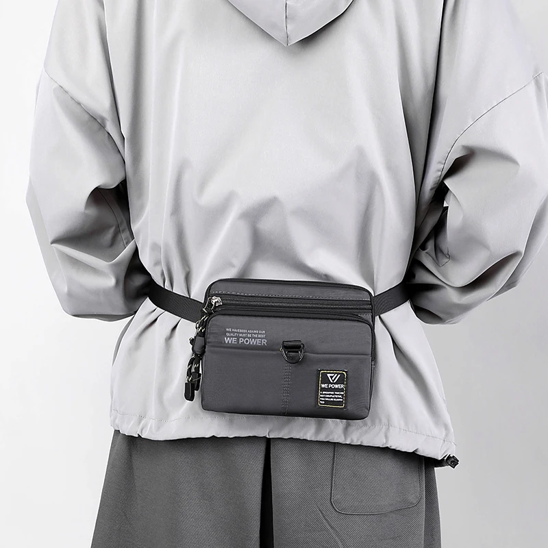 Men's Fashion Waist Pack Waterproof Nylon Outdoor Fitness Sport Man Leisure Shoulder Bags Male Light Crossbody Bags Mini Bags