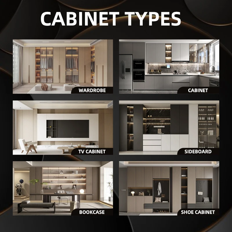 خزانة ملابس مخصصة لأثاث غرف النوم، خزانة ملابس خشبية حديثة مع درج #6