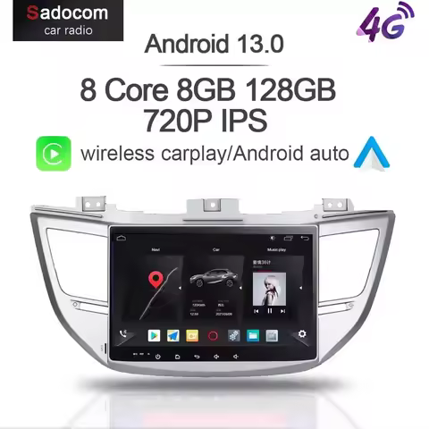 Carplay 10.1" 2 din Android 13.0 256G+8GB RAM 8Core Car DVD Player For Hyundai IX35 TUCSON 2015-2017 GPS autoradio car radio PX6