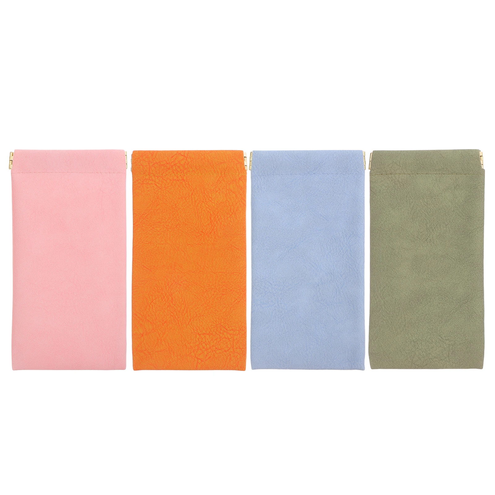 

4 Pcs Glasses Storage Bag Soft Eyeglass Cases Squeeze Top Pouch Artificial Sleeve Travel Sunglasses