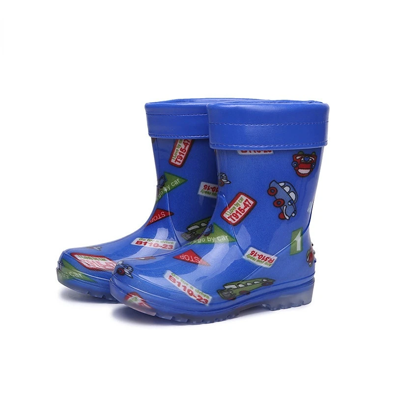 New Boys Girls Waterproof Rain Boots Kids Anti-slip PVC Rainboots Children Water Shoes Wellies Mid-calf