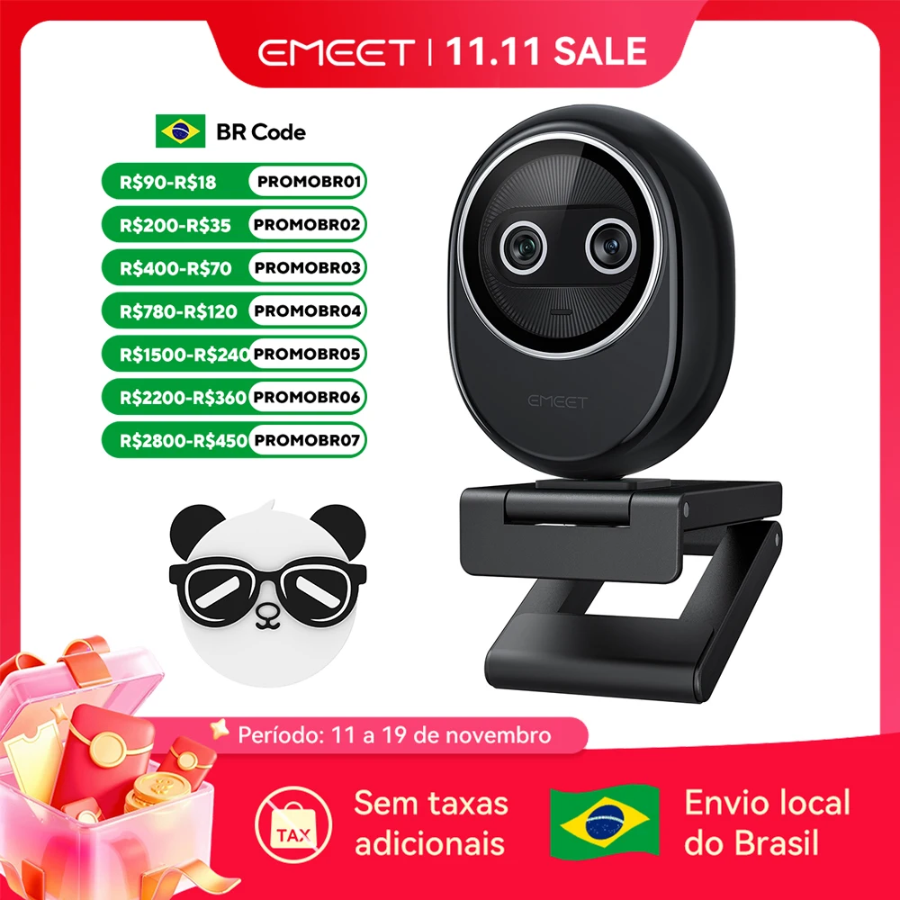 كاميرا ويب صغيرة EMEET Piko 4K UHD لبث كاميرا فيديو USB مع 3 ميكروفونات كاميرا ويب مزدوجة الكاميرا لأجهزة الكمبيوتر المحمول/الكمبيوتر