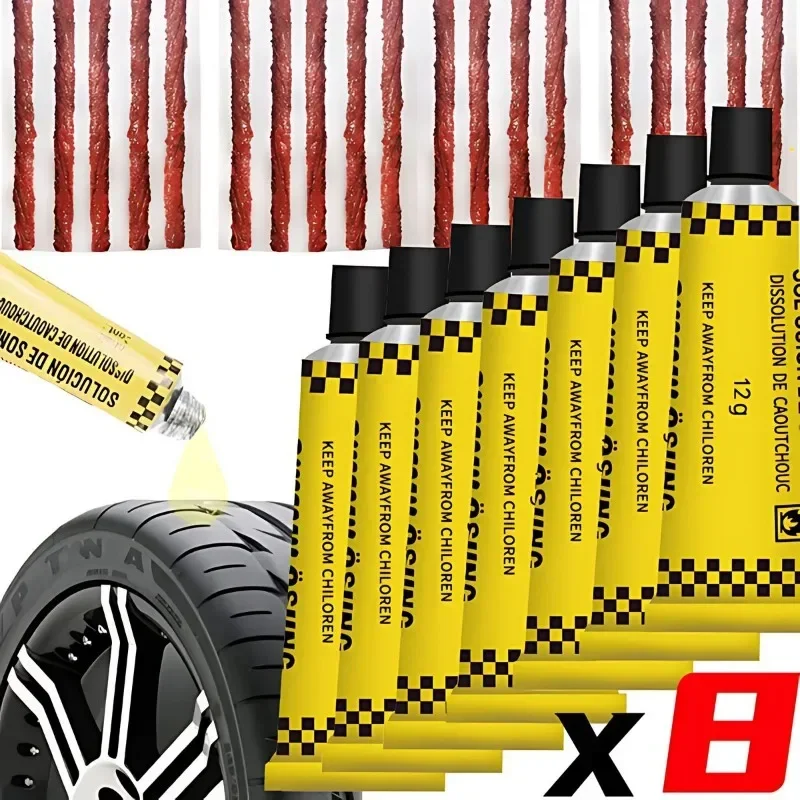 Universal Car Tire Repairing Glue Motorcycle Bicycle Tyre Inner Tube Puncture Repair Tools with Tire Repair Strips Glue Seals