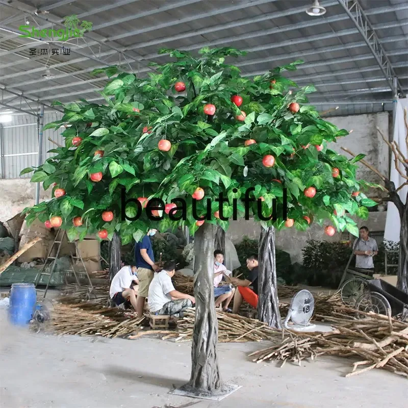 B73 Simulation apple tree with fruit, characteristic interior decoration wishing tree, shooting props, plant simulation big tree