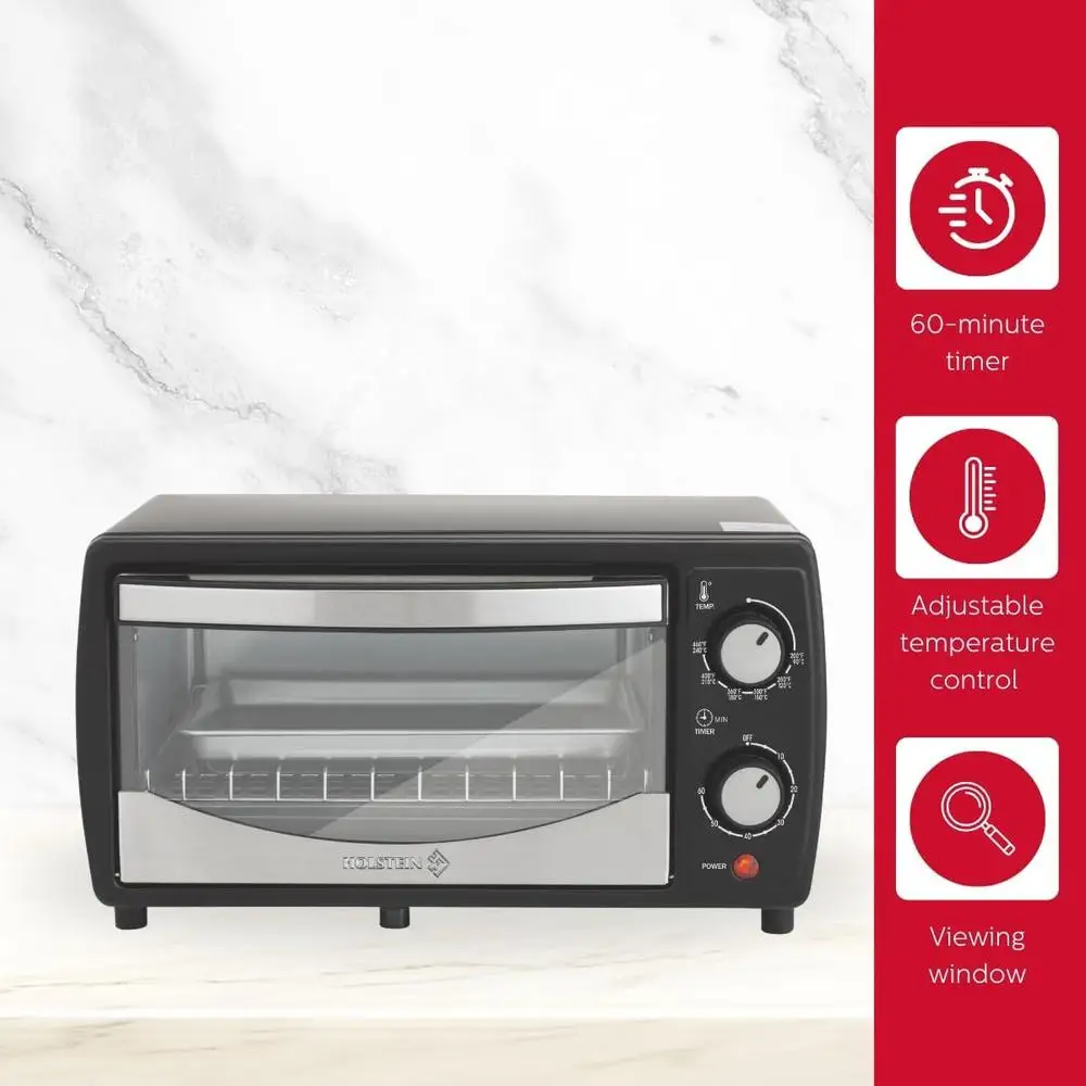 فرن محمصة كونترتوب 4 شرائح سعة 60 دقيقة مؤقت قابل للتعديل درجة الحرارة خبز شواء نخب السيارات اغلاق صينية الفتات