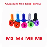 10PCS aluminum flat hex screw M3 m4 m5 m6*8/10/12/15/20/25 colourful aluminum hex hexagon countersunk head screw