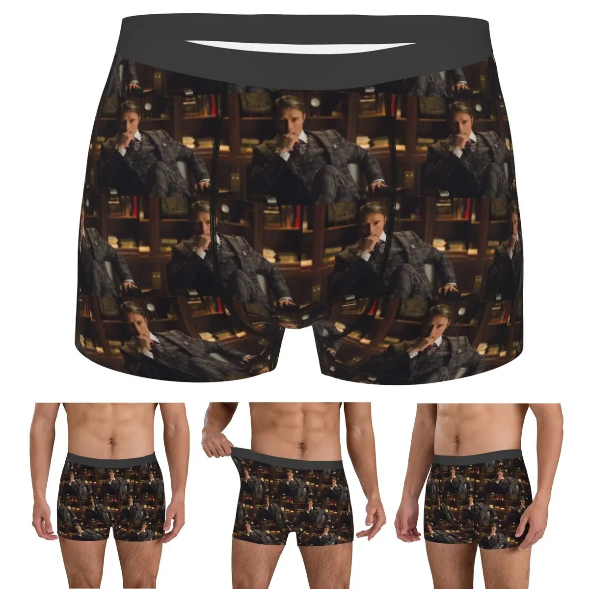 

Boxer Underpants Shorts Mads Mikkelsen Hannibal Lecter (Hannibal TV) (3) Panties Men Soft Underwear for Homme Man Boyfriend Gift