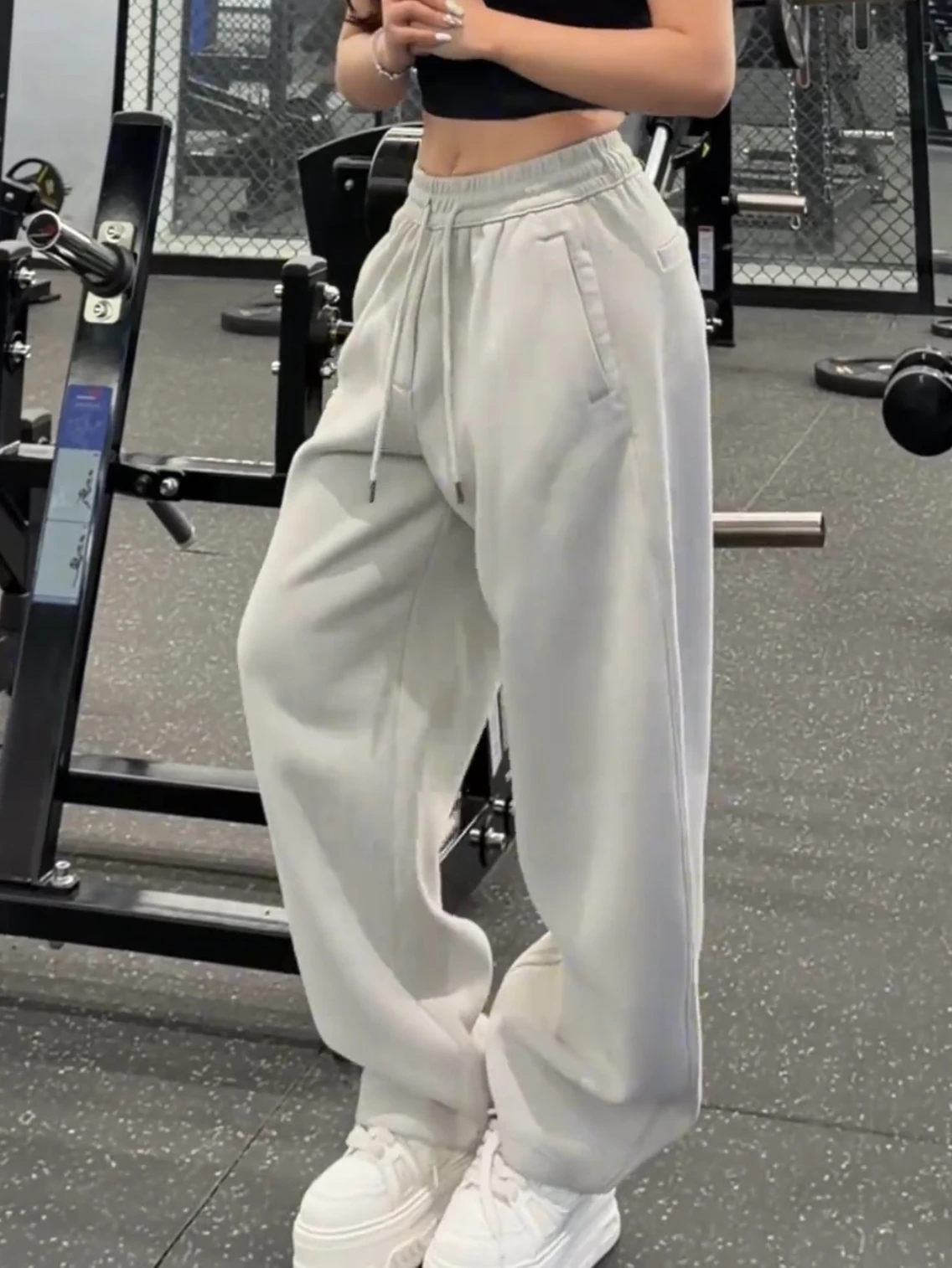 

Spring 2026 Men's Loose Straight Leg Pants Casual Spor Banana Trousers Couple's Pants Dra Knife Sweatpants