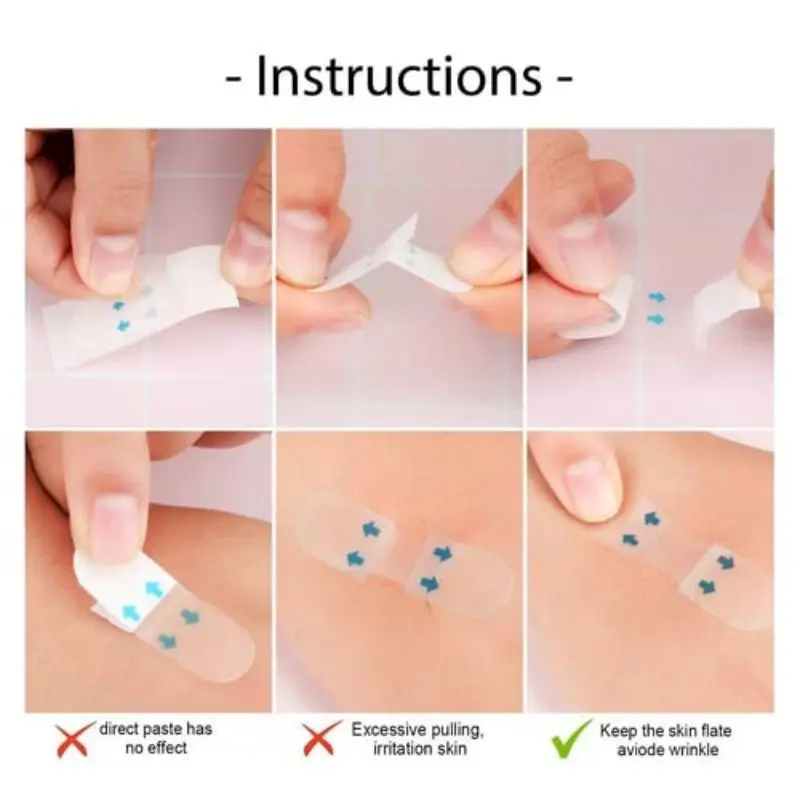 40pcs Invisible Face Lifter Tape Lifting Flaggy Skin Wrinkles Hide Double Chin Instant Face lift Adesivos Transparente Impermeável