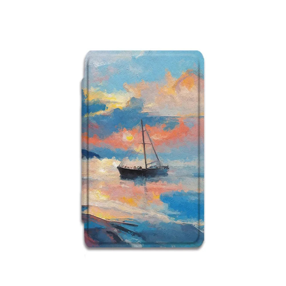 Anti-fall Magnetic Case Shockproof Oil Painting Design Protective Cover Colorful Anti Scratch Folio Shell for XTEINK X4/X3