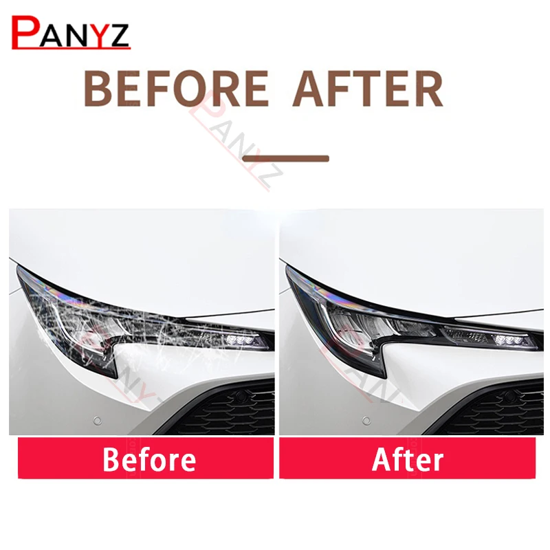 For Toyota Corolla E210 2019 2020 NMS 2014-2018 Car Headlight Protective Film Headlamp Transparent Black TPU Sticker