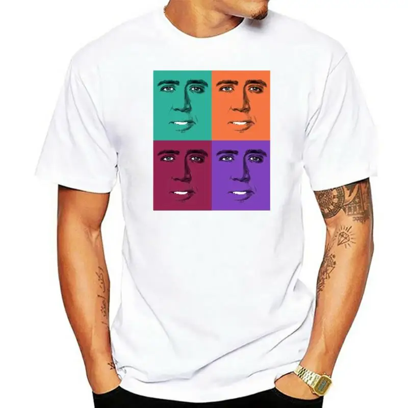 100% Cotton O-neck Custom Printed Tshirt Men T shirt John Travolta Pop Art - Nicolas Cage Women T-Shirt