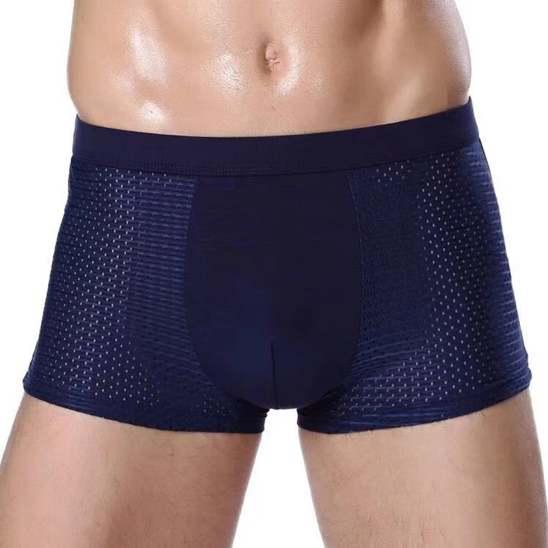 Men\'s Bamboo Underpants Men Summer Mesh Boxershorts Breathable Hombre Hole Soft Sexy Panties Male Boxer Shorts