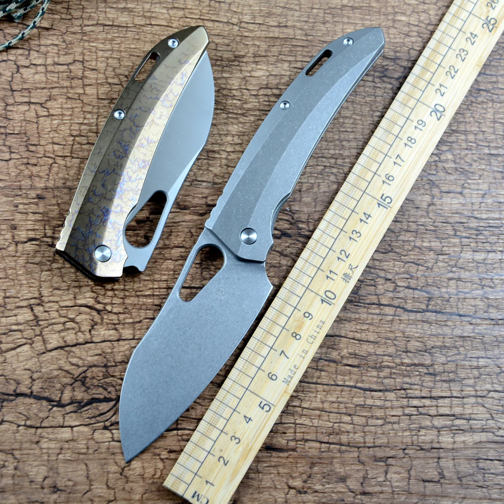 TWOSUN Folding Knife M390 Blade Gift Collection TC4 Titanium Handle Outdoor Hunting Pocket Knife TS376