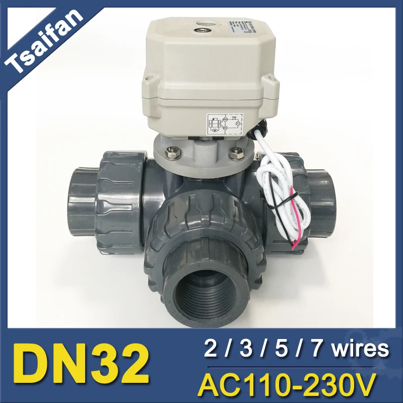 Plastic 3-Way Solenoid Valve 230V Electromechanical Actuator IP67 CE Certified for Chemical Industry