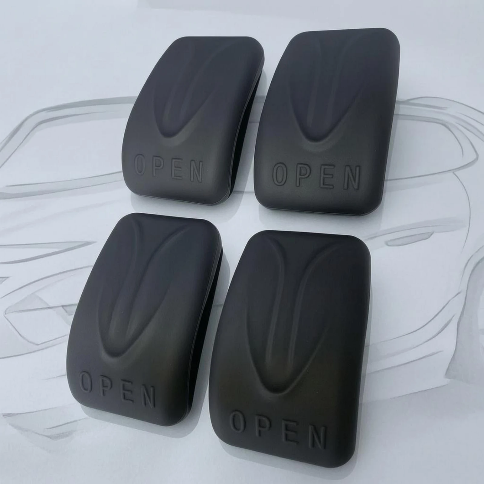 4 Pieces Interior Handle Protector Rounded Corner Slip-on Door Grip Cover Inner Door Grip Glove Anti-Scratch