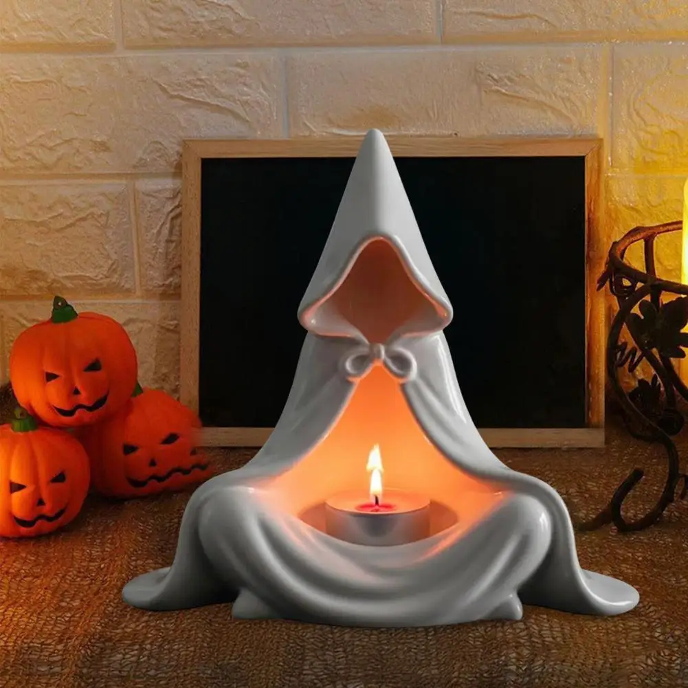 

Candle Holder Witchcraft Candle Holder Candle Holder with Hooded Cloak Tealight for Home Tabletop Decor Unique Halloween