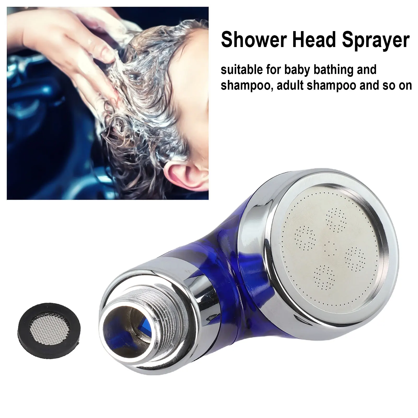 Shower Heads Sprayer Multi-layer Plating Simple Installation Stainless Steel 105*50mm Baby Bathing Gentle Water Outlet