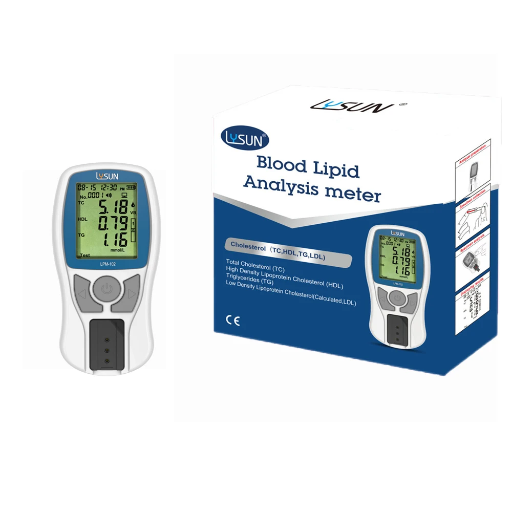 Blood Lipid Meter Total Cholesterol HDL LDL Triglycerides Test 5 in 1 Analyzer