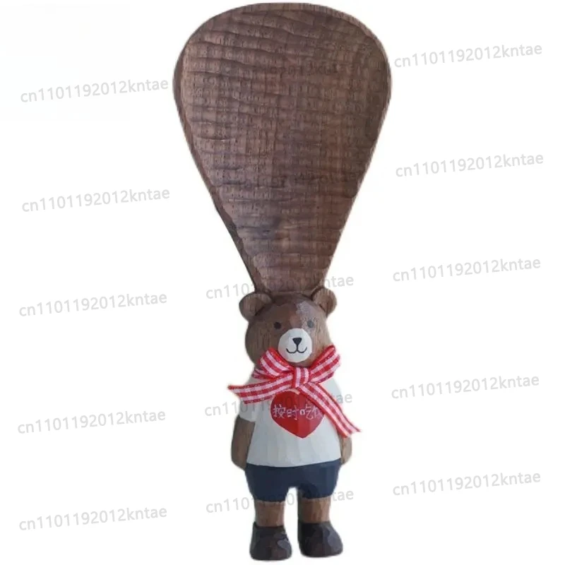 Bear Black Walnut Rice Spoon Can Stand Home Wedding Relocation Eat On Time Gift