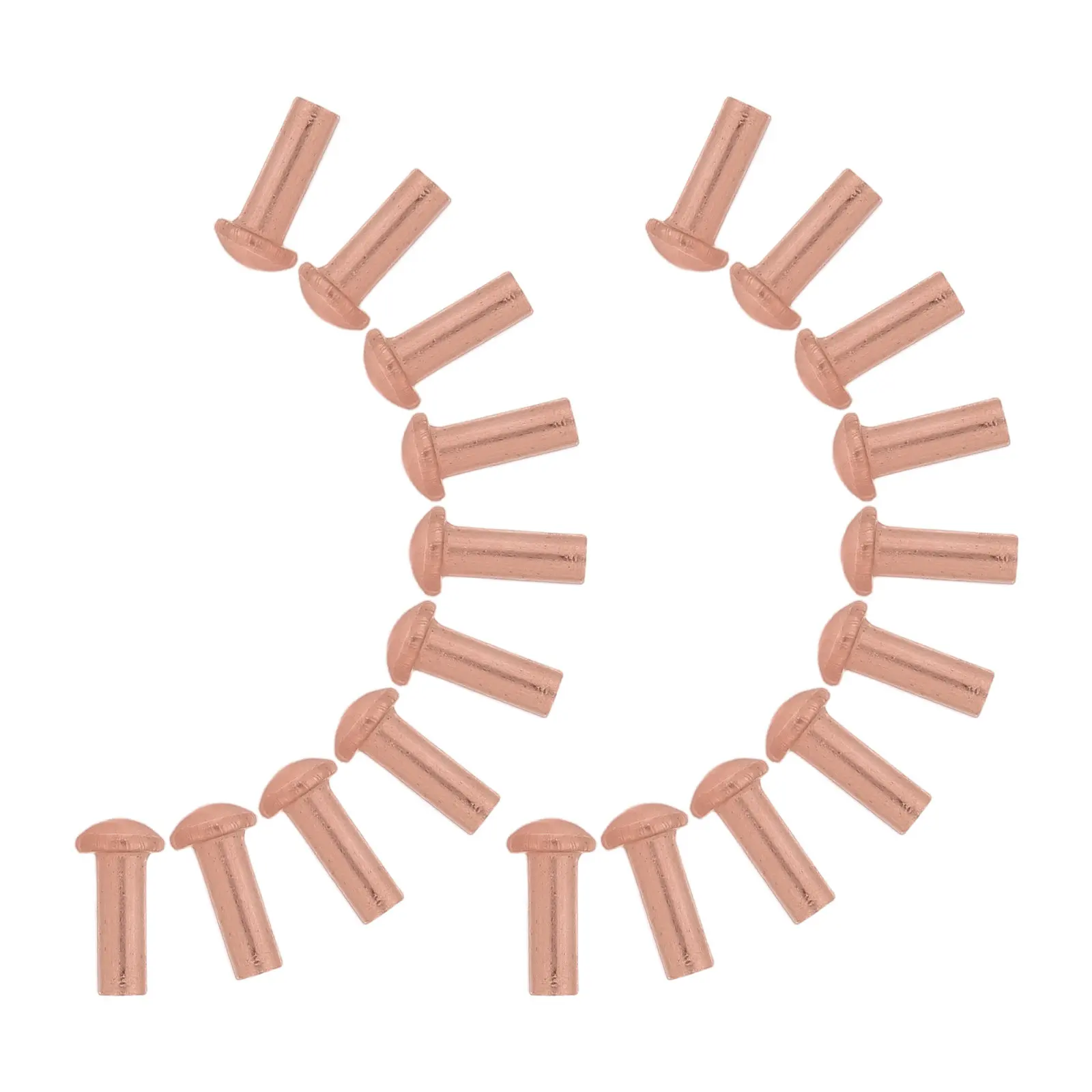 50Pcs Brazier Head Solid Copper Rivets M3x8mm Round Head Fasteners for Boat Aircraft Building Vintage Speaker Metal Grounding