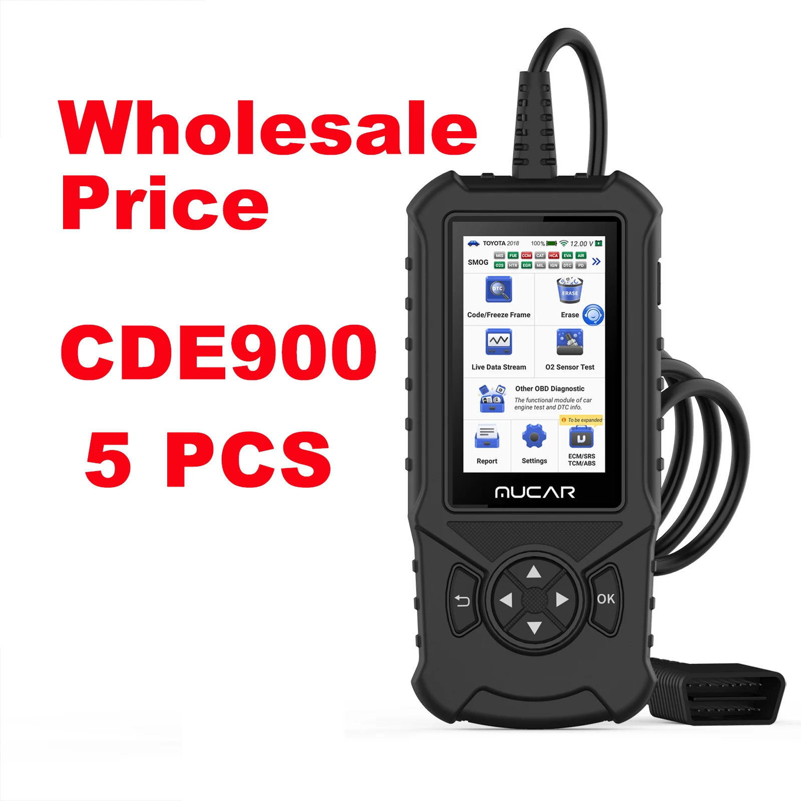 5pcs MUCAR CDE900 Wholesale Price Car Diagnostic Tool with TCODE