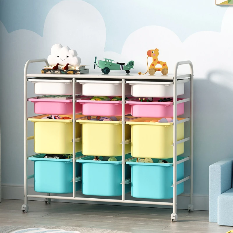 

Children's toy storage rack, baby storage rack, large capacity multi-layer mobile storage cabinet, household simple storage rack