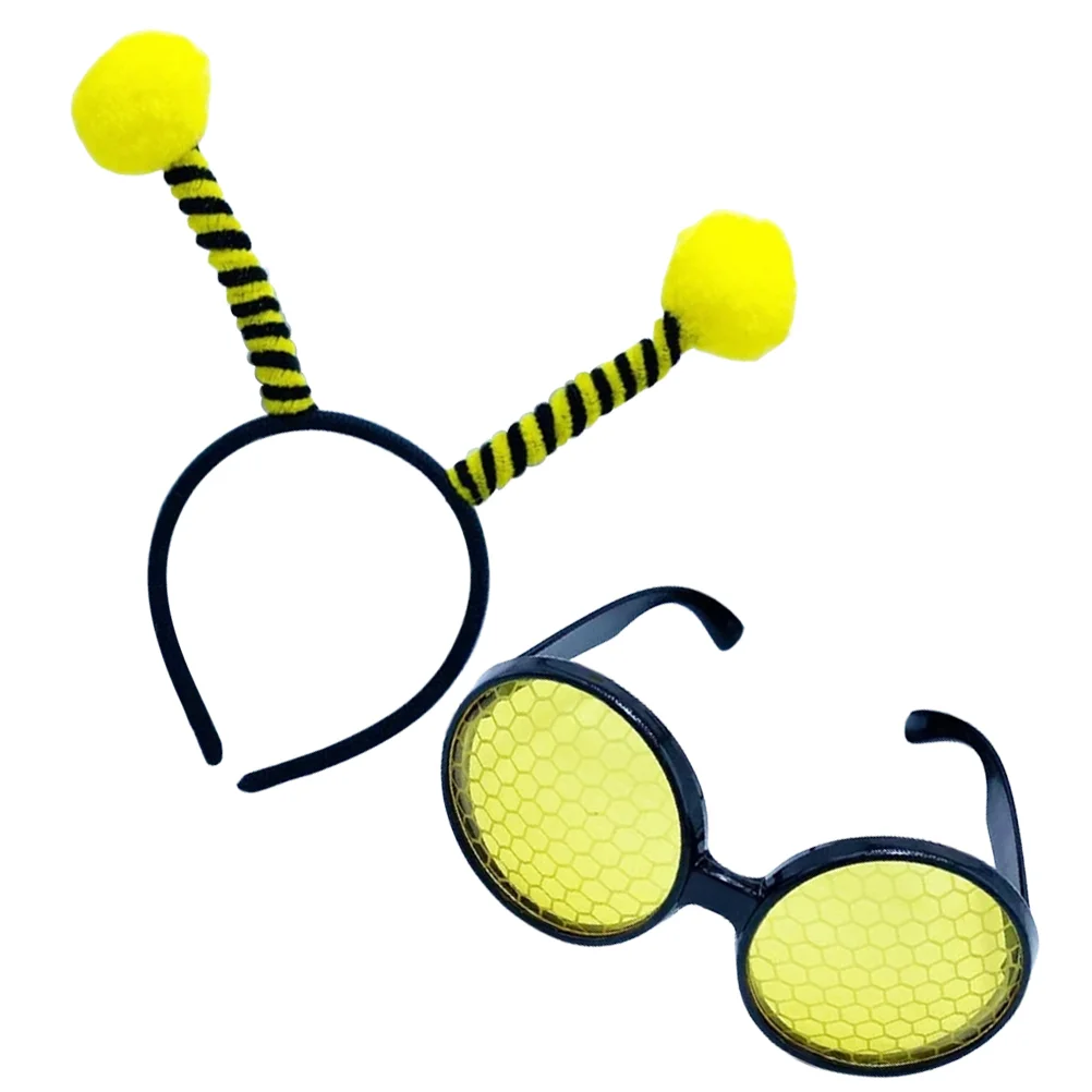 

Bee Headband Glasses Kids Costume Prop Clothing Halloween Sunglasses Cosplay Hairband Miss Adults Party Ornaments