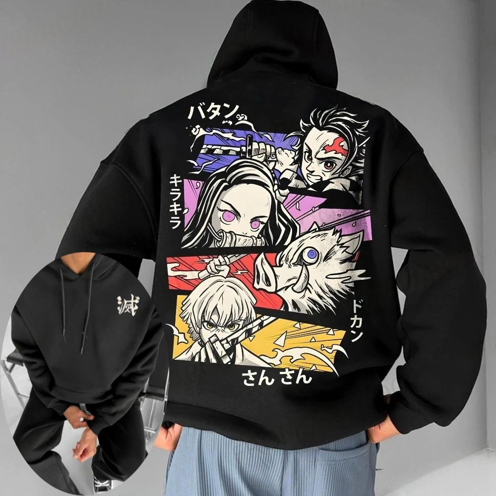 2026 Neujahr Dämonentöter: Kimetsu No Yaiba Herren-Hoodie Pullover Anime Frühling und Herbst Jungen Kinder Langarm-Sweatshirt