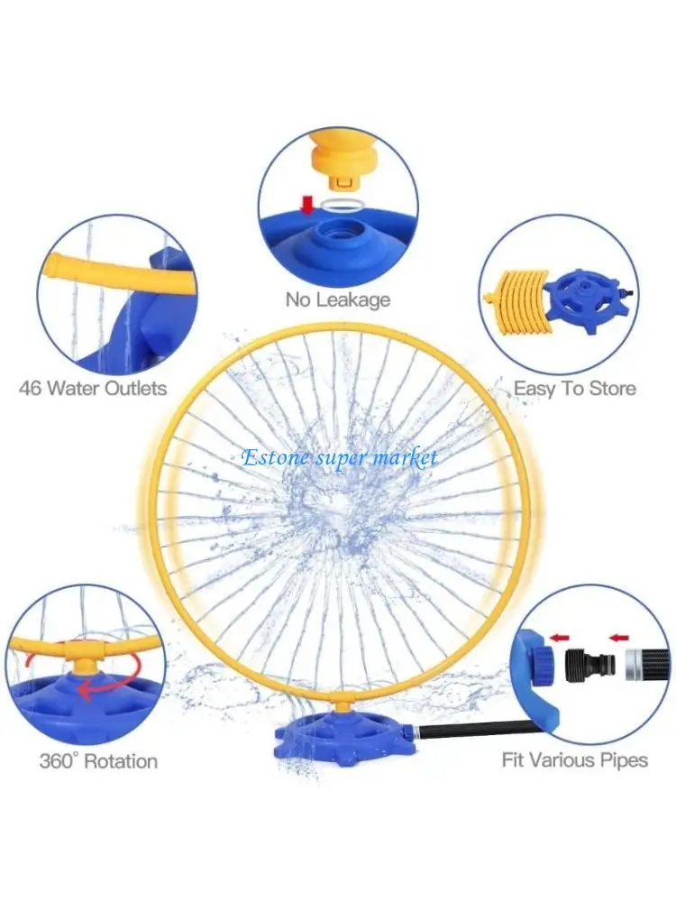 090B Children Sprinkler Toy Rotating Water Splashing Toy Backyard Activity Toy Garden Outdoor Water Toy