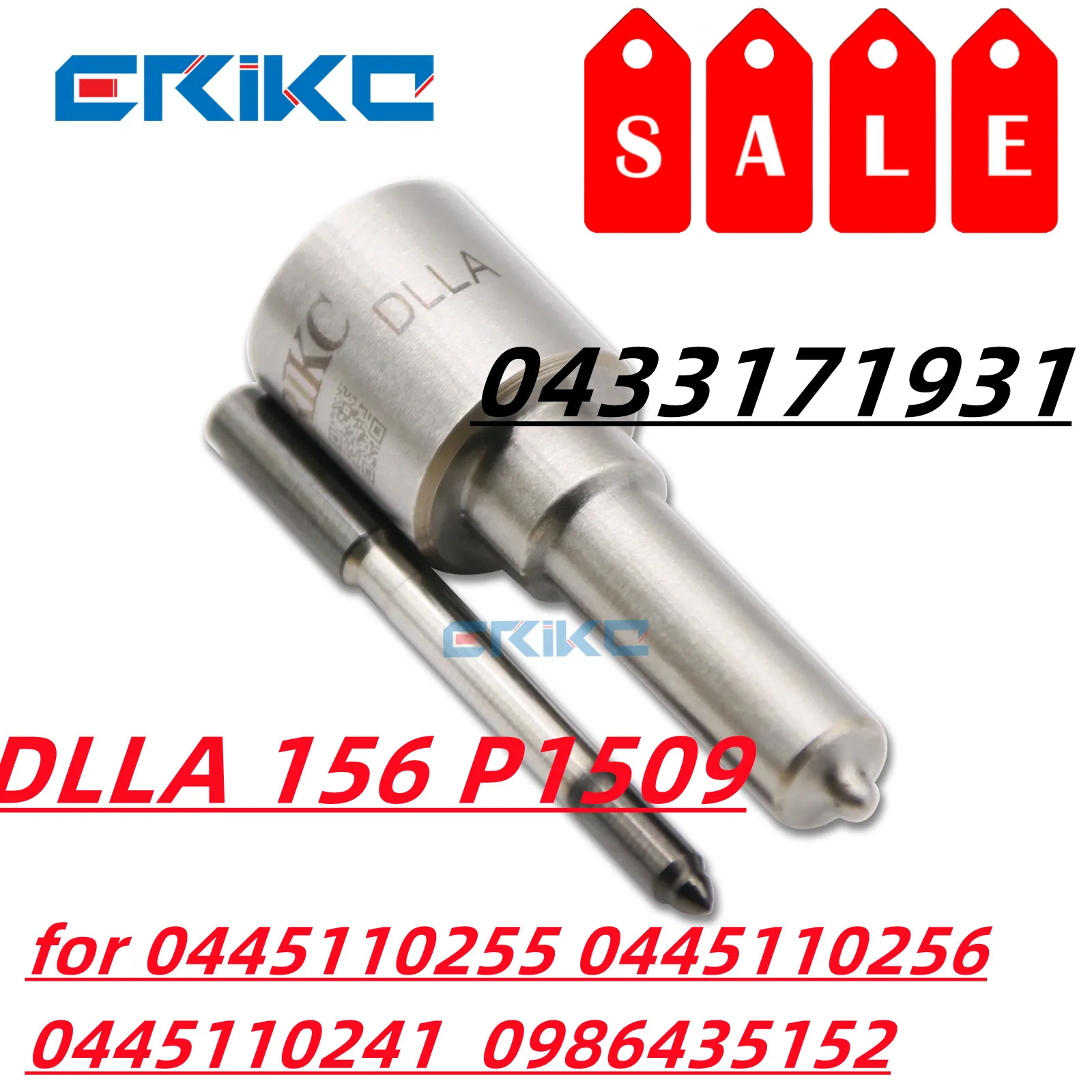 ERIKC DLLA 156 P1509 Diesel Engines Parts Nozzle  DLLA156P1509 Injection 0986435152 0 433 171 931 for 0445110255 33800-4A100