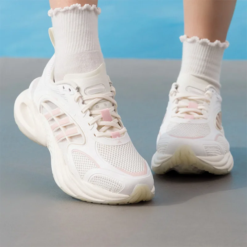 Zapatillas adidas Off White Pink Cumbreeze Chunky con plataforma, zapatillas informales de malla transpirable con cojín hueco para mujer KH9330